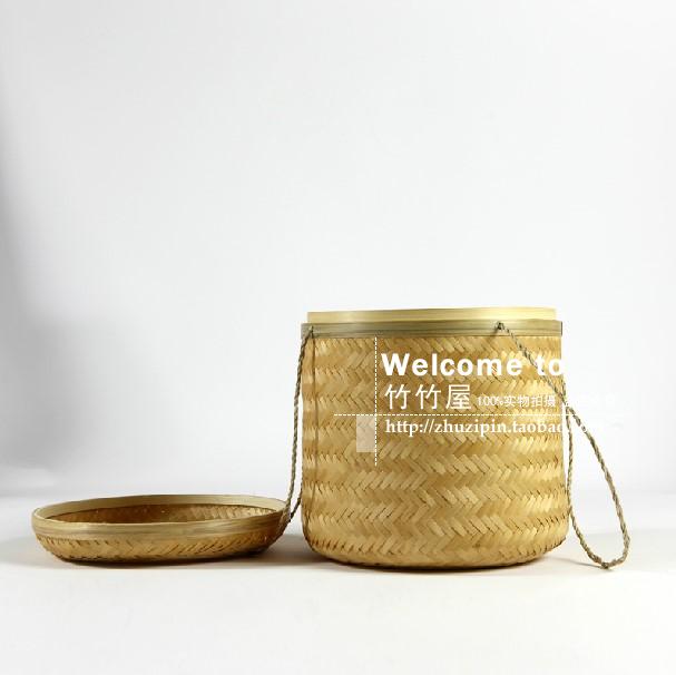 竹编茶叶盒竹篓 七子饼盒 普洱茶盒 竹编茶叶罐 茶叶包装盒竹茶篓