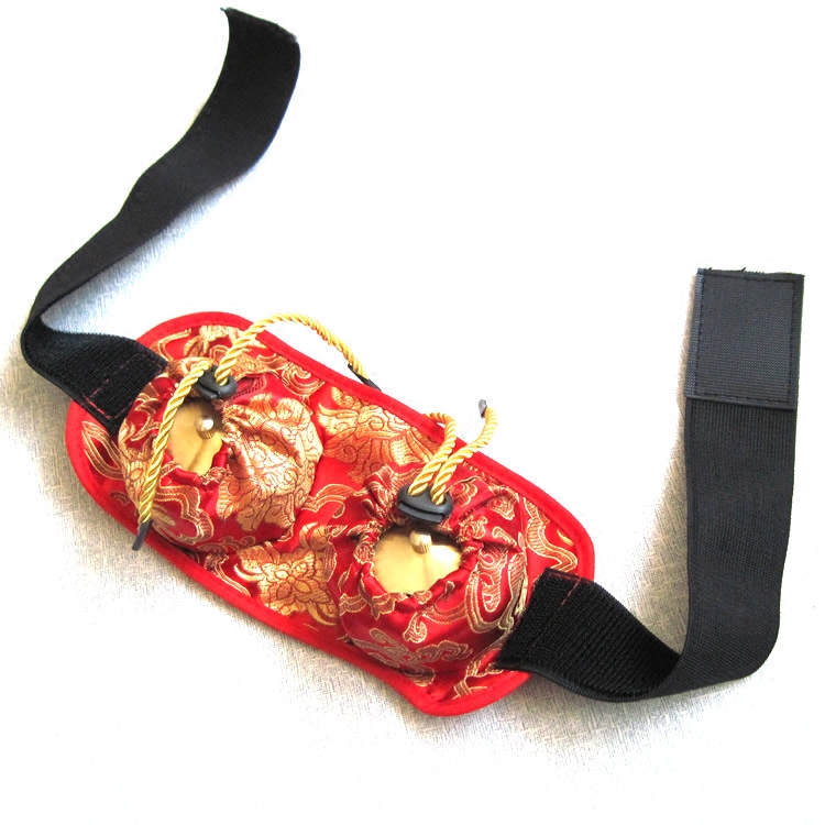 绸缎两联随身灸艾灸盒铜质艾灸包全钢艾灸罐家用可调温双孔温灸器