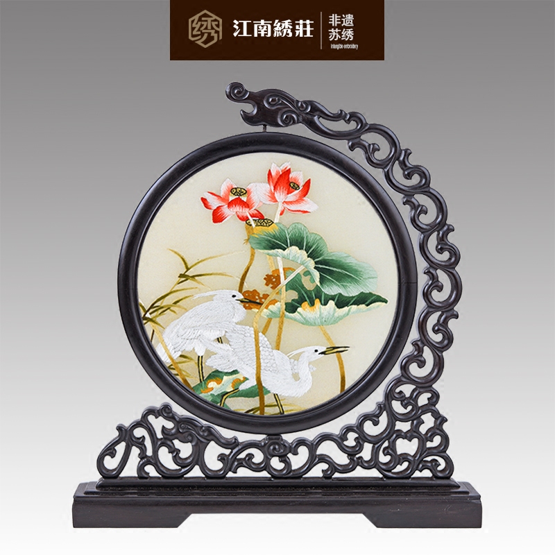 装饰摆件客厅创意现代简约家居摆设饰品苏绣双面绣苏绣刺绣手工