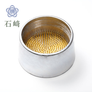 日本石崎胜蛇目剑山 花艺插花剑山铅座铜针插花工具
