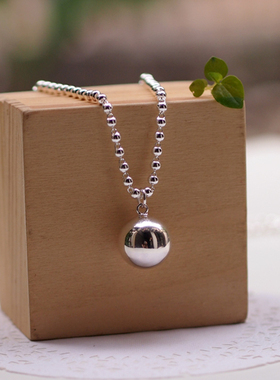 经典圆珠纯银项链长款毛衣链