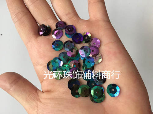 黑色圆形凹凸面手工亮片