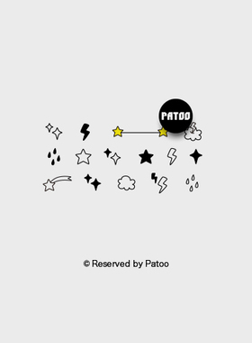 【PATOO怕痛】原创防水纹身贴 天气Weather 指甲贴小小的闪电云雨