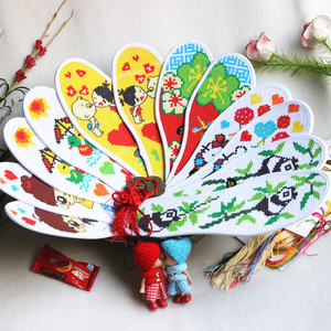 包邮6层棉布绣花鞋垫十字绣印花针孔鞋垫透气吸汗手工喜庆鞋垫