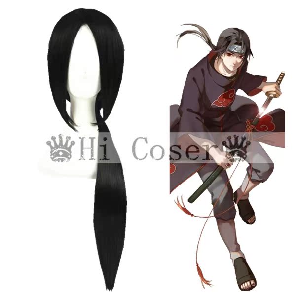 嗨coser 火影忍者 宇智波鼬cos假发 APH 王耀 75cm 黑色现货252A