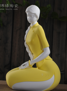 人物摆件美女雕塑礼品德化陶瓷