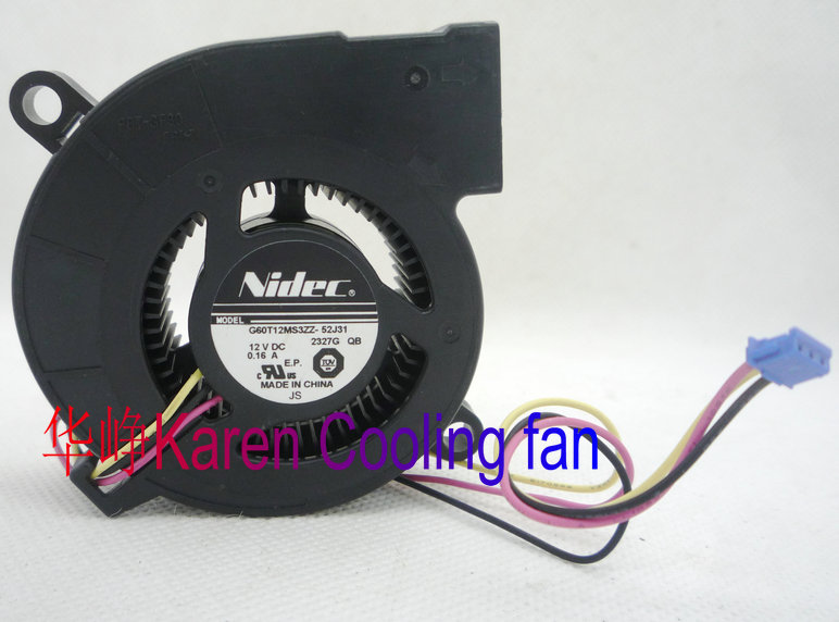 全新原装Nidec G60T12MS3ZZ-52J31 6025 12v 0.16投影机风扇