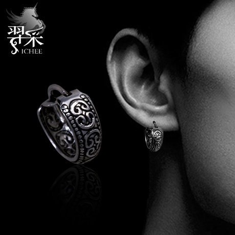 羿采男士潮人个性925银耳钉耳环