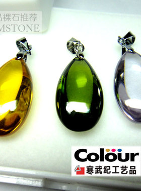 百搭水滴形锆石吊坠光面简约项链