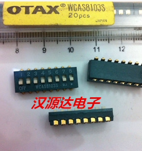 OTAX厂家8位拨码开光WCAS8103S 2.54MM 贴片8P 绿色环保金脚