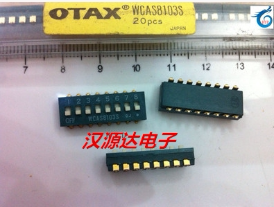 OTAX厂家8位拨码开光WCAS8103S 2.54MM 贴片8P 绿色环保金脚