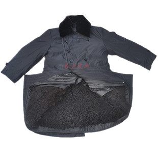 新疆青海紫羔皮内胆皮毛一体真绵羊皮军大衣冬男长款 加厚保暖大衣