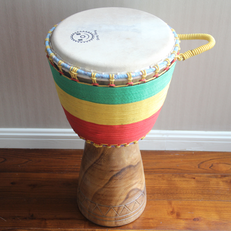 咚咚非洲鼓 整木掏空山羊皮鼓皮 12寸演奏级手鼓