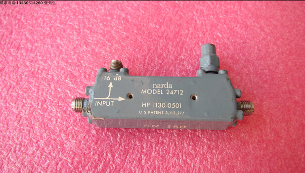 24712 HP 1130-0501 24712 narda 1.45-20GHz 16dB SMA射频微波同轴宽带定向器 质量保修3年 narda宽带定向耦合器检波器 型号:25083B 频率:1.45-20GHz 耦合度:16dB