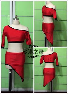 练习服 肚皮舞 练功服 撞色 沙漠之舞 小蝙蝠袖 高级定制