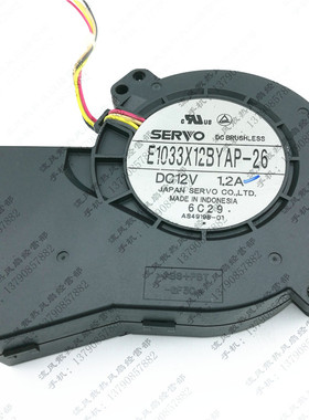 日本SERVO 12V 1.2A 10cm 鼓风机服务器涡轮风扇 E1033X12BYAP-26