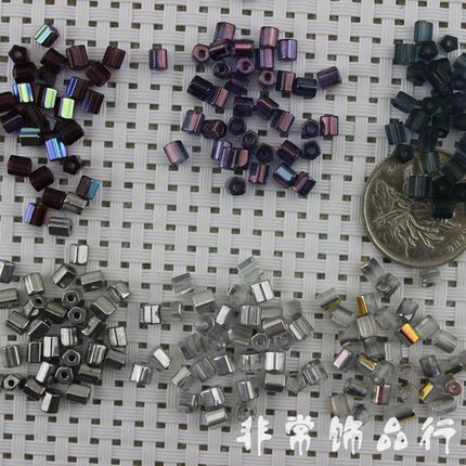 4x4mm琉璃珠切面柱子管珠配件 240粒/包 DIY手工饰品发簪散珠材料