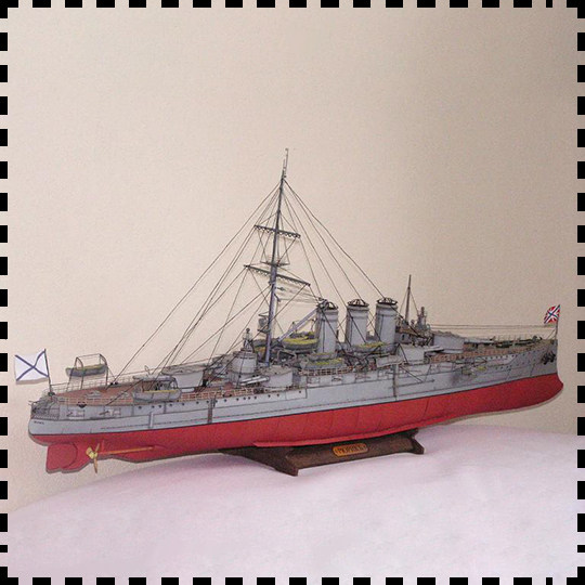 沙俄留里克号装甲巡洋舰纸模型1:200军武宅拼装手工纸艺摆件diy