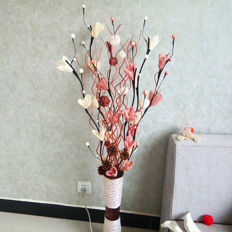 客厅装饰落地假花叶脉花仿真干树枝插花 干花雪花梅居家新房花艺