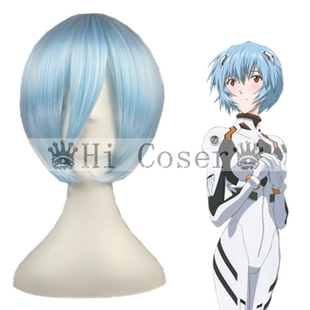 HicoserEVA 凌波丽cos假发 MSN万用 30cm 冰蓝色 001B