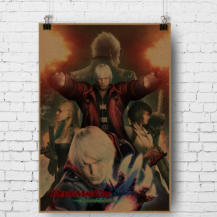 恶魔猎人游戏海报devil may cry鬼泣海报dmc capcom宣传单印制