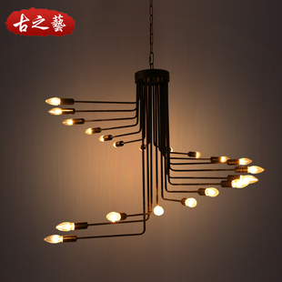 loft复古吊灯个性简约创意客厅咖啡馆酒吧吧台餐厅螺旋楼梯吊灯