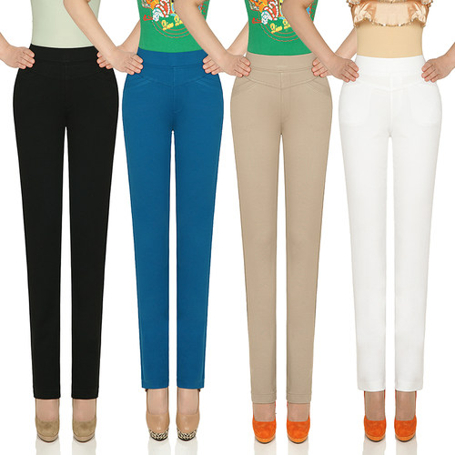 高腰弹力直筒百搭西裤