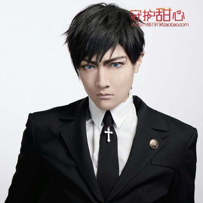 盗墓笔记张起灵小哥假毛黑瞎子亚门钢太郎黑色cosplay假发特价