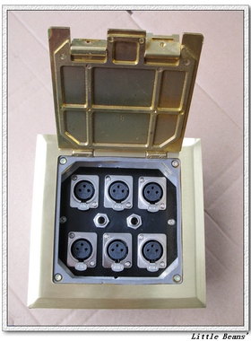 音响配件LQ2723 145型地面插话筒灯光信号接线盒工程装修盒地插