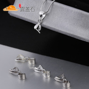 Yun Gaishi S925 silver pendant clasp pendant emerald ring manual DIY Crystal Necklace ring jewelry accessory