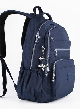 多层大容量双肩背包尼龙布时尚旅行包男女中学生轻便书包校园精致