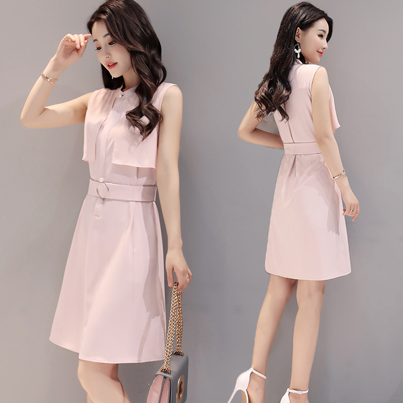 2022 summer new Korean  fashion simple  waist sleeveless 