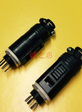 航空插头插座SX12-3芯4芯5芯9芯外形全塑黑色铜针镀银