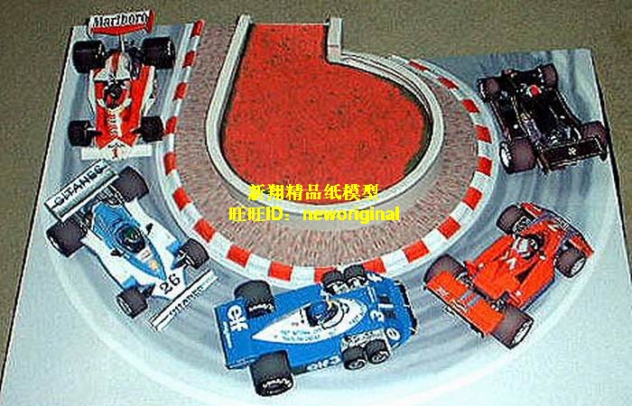 1比18 赛车场建筑场景1 发卡弯跑道弯道 汽车场景 车模场景模型