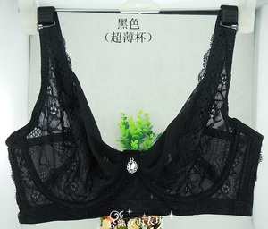 超薄网纱聚拢调整舒适透气文胸 薄棉杯大码内衣乳罩34-44BC杯胸罩