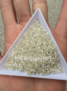 高级玻璃银色流苏辅料管珠