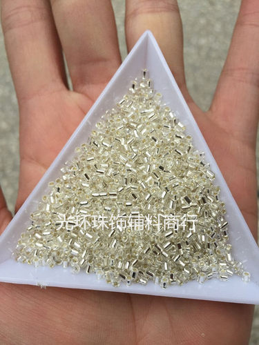 高级玻璃银色流苏辅料管珠