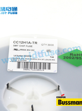 Bussmann一次性贴片保险丝1206体积CC12H1A-TR高温分断1A63V