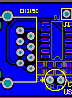 CH315G模块原理图pcb USB RJ45 usb转rj45 USB 2.0口 USB-D ch315