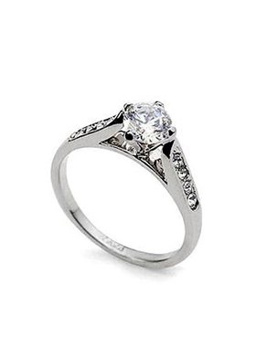 丽晶镶钻四爪仿真日韩风戒指环