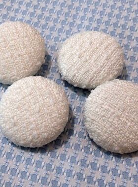 白色交织布包布纽扣专卖 配件辅料 大衣风衣钮扣子 DIY手工布艺