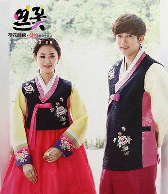 韩国原装进口新郎新娘婚礼韩服/情侣韩服/婚礼韩服H-Q01351