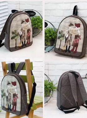 只卖图纸手工布艺DIY 实物1:1图纸 t075 修建花园双肩包图纸