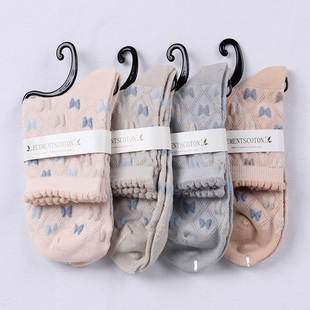 素正品 中厚款 女袜子 甜美可爱秋季 袜T20107 女士棉质短袜 棉元