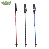 Sinh tồn hoang dã Hợp kim nhôm chân thẳng trekking cực Du lịch leo núi đi bộ gắn bó với chức năng la bàn - Gậy / gậy gậy chống 4 chân