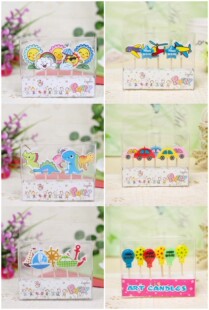 烘焙包装工具 带牙签happy birthday生日快乐蜡烛 动物 汽车蜡烛