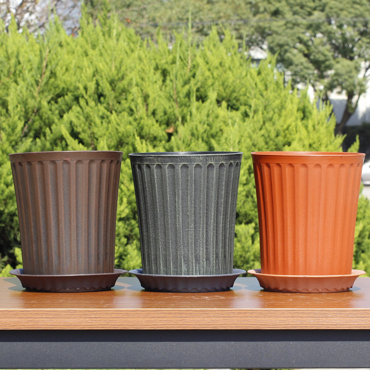 环球加仑盆树脂塑料花盆 刷漆123加仑圆形阳台种菜种花盆栽绿萝
