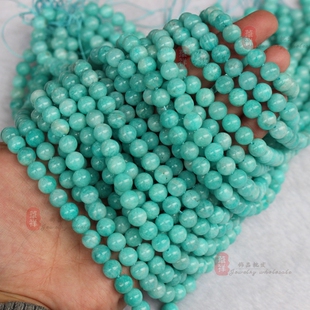 天然无优化 天河石散珠 进口天河石圆珠子 DIY手串链饰品配珠材料