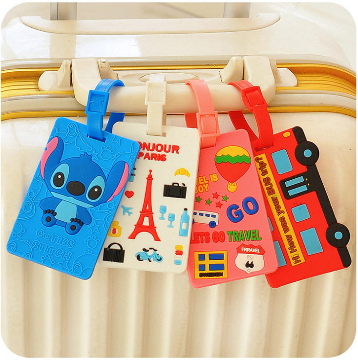 创意旅行箱行李牌 卡通硅胶行李箱吊牌托运牌创意登机牌挂牌