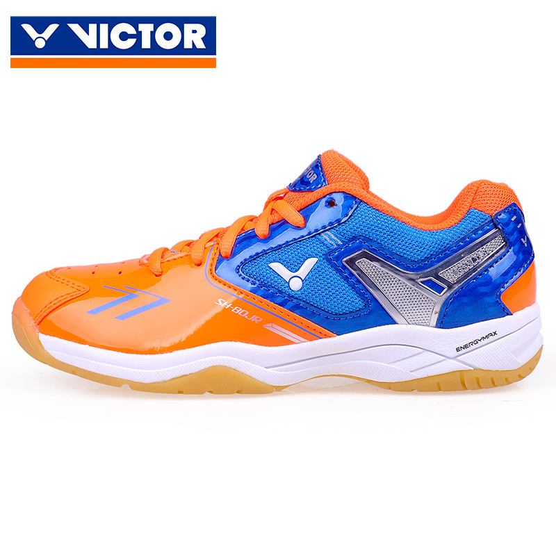 Chaussures de Badminton enfant MYSPORTS 80JR E jaune et bleu - Ref 863345 Image 1